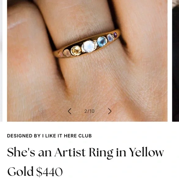 10k Solid gold ring | Local Eclectic She’s An Artist ring in yellow SOLID gold - Picture 4 of 7